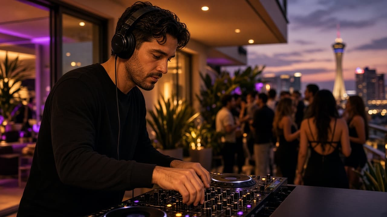 DJ setup at a private Las Vegas event